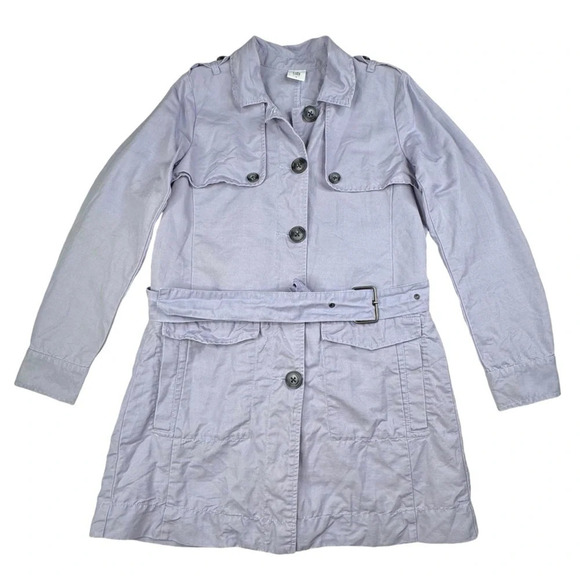 Cabi Tanner Trench Coat. Blue lavender. Linen Blend Y2k Old Money classic. Small - Picture 2 of 16